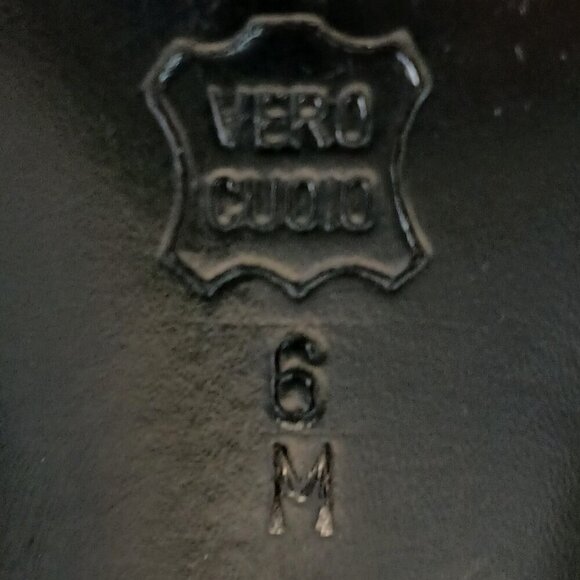 VANELI SHOES, BLACK REPTILE PATTERN LEATHER AND STRETCH FABRIC LACE UP SIZE 6M - Picture 5 of 8